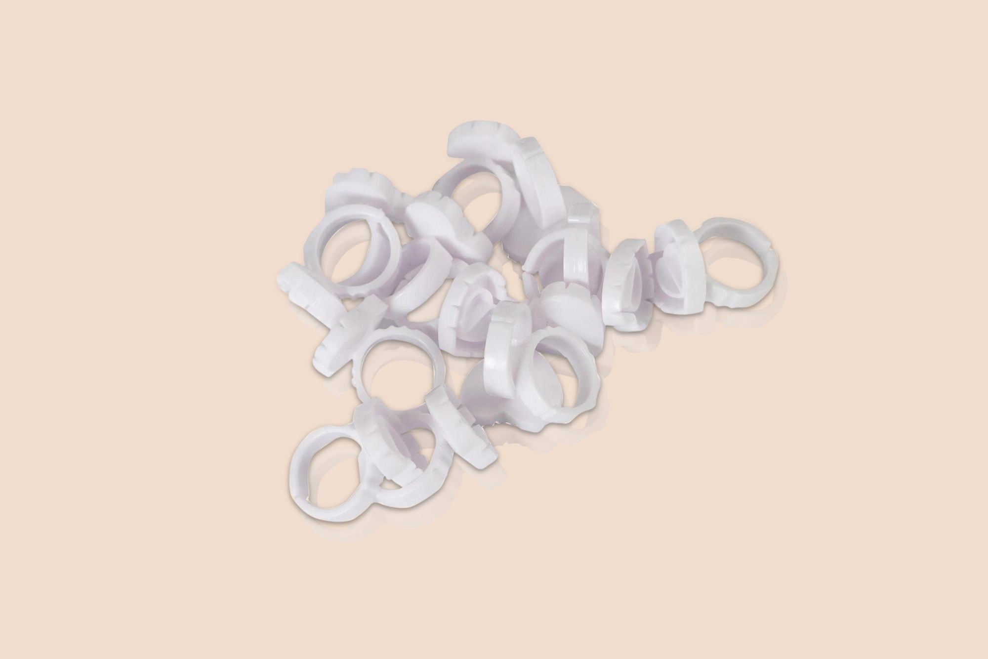 White Love-Heart Lash Glue Ring (Pack of 100)