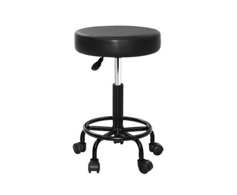 Round Salon Stool Black