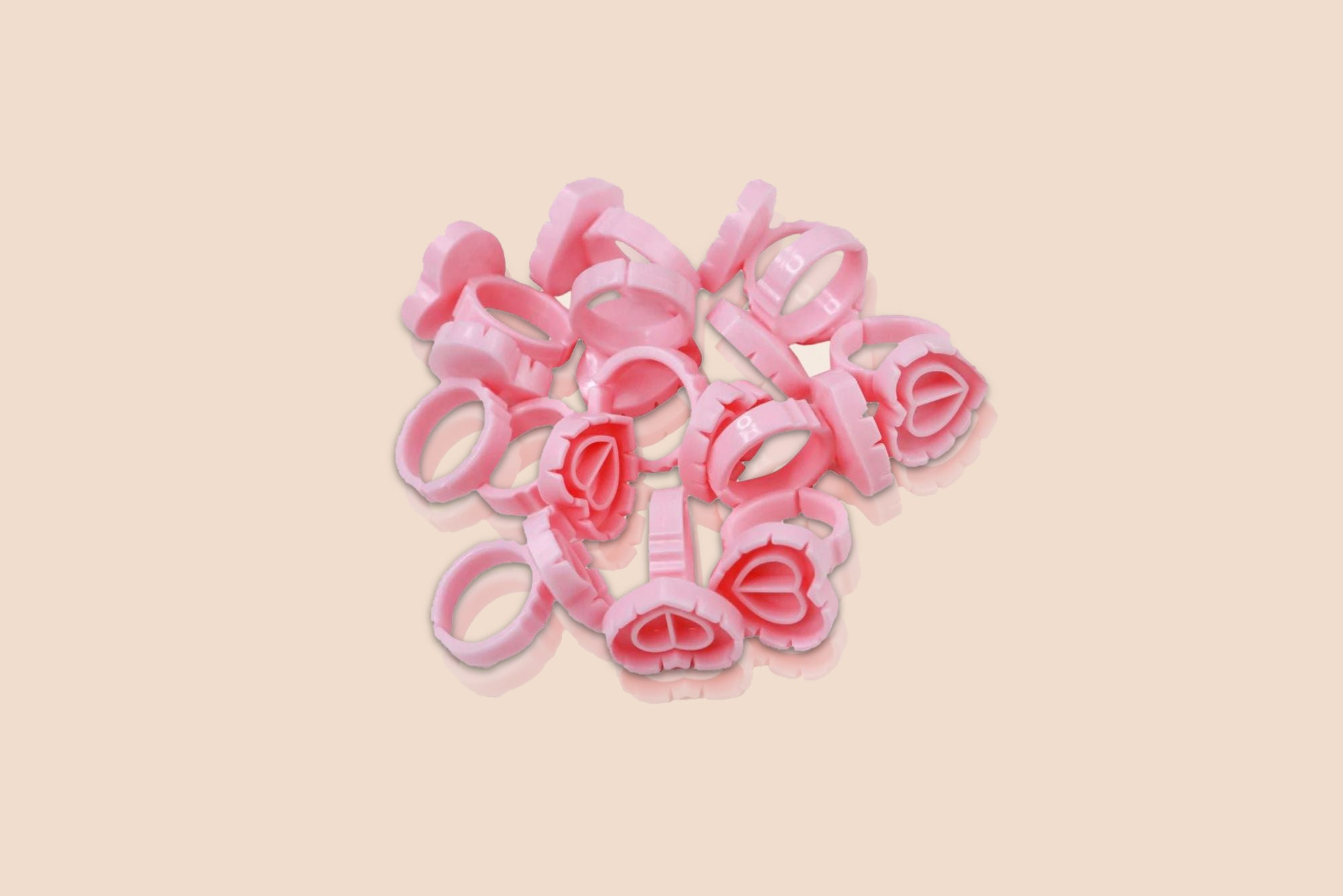 Pink Love-Heart Lash Glue Ring (Pack of 100)